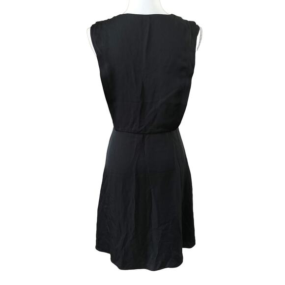 Theory Size 4 Garner Silk Sleeveless A Line Dress Black - Picture 4 of 7
